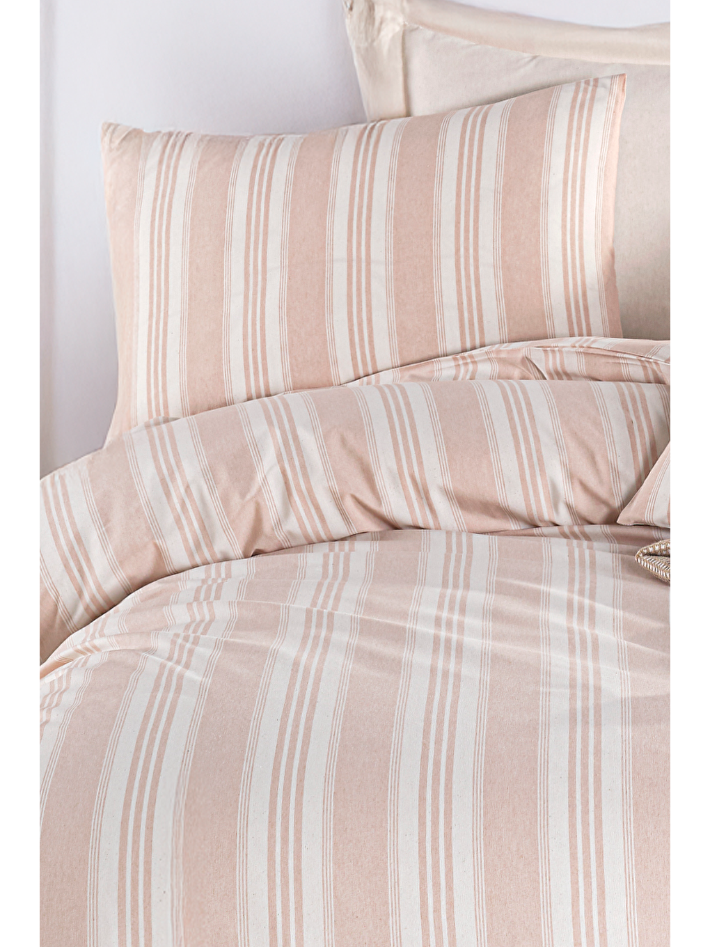 Sport Çizgili Nevresim Takımı Tek Kişilik Soft Line Bej-2