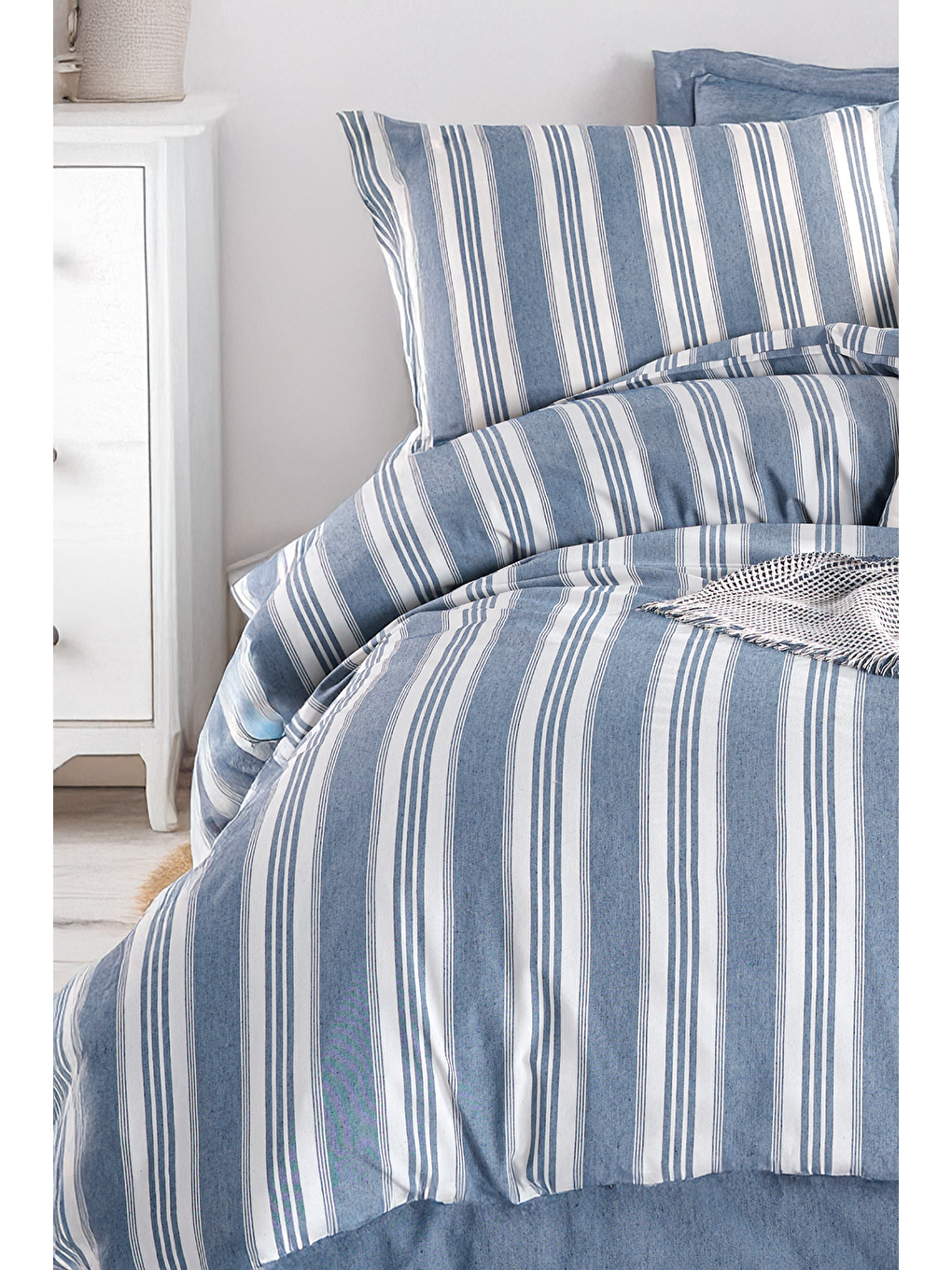 Sport Çizgili Nevresim Takımı Tek Kişilik Juck Lacivert