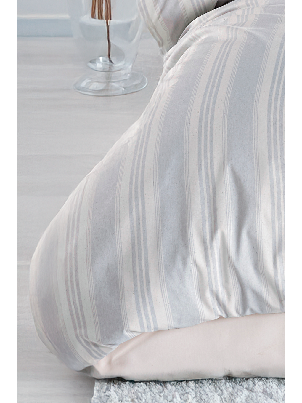 Sport Çizgili Nevresim Takımı Tek Kişilik Soft Line Gri-1