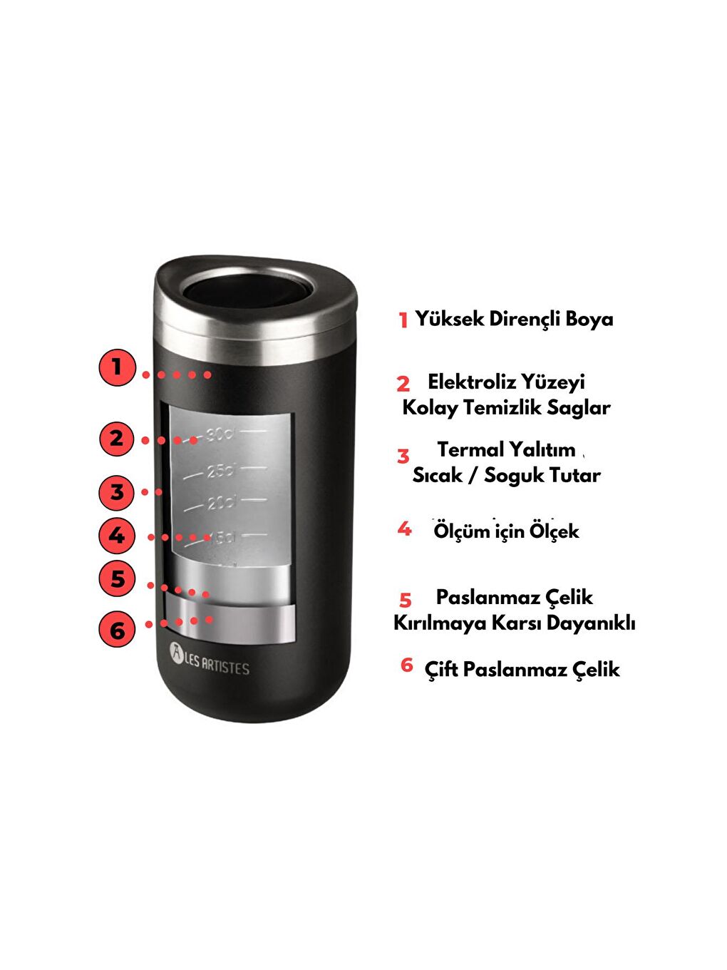 Beyaz Isı Yalıtımlı Çelik Termos Mug 350ML Heart-1