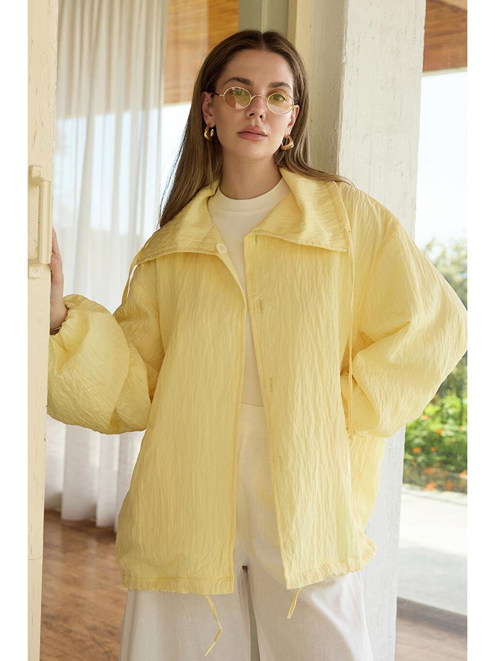 Remi Bomber Ceket Sarı-1