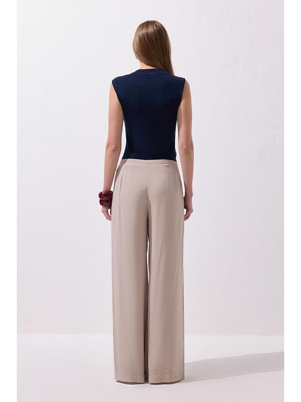 Sıfır Kol Elastanlı Pamuk Bady Lacivert-3