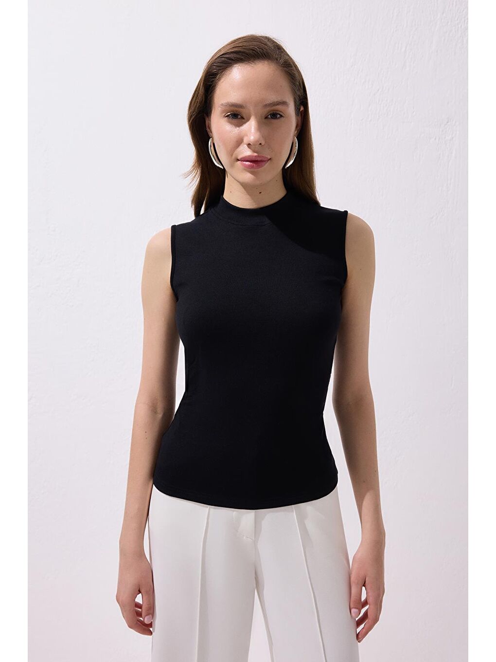 Sıfır Kol Elastanlı Pamuk Bady Siyah