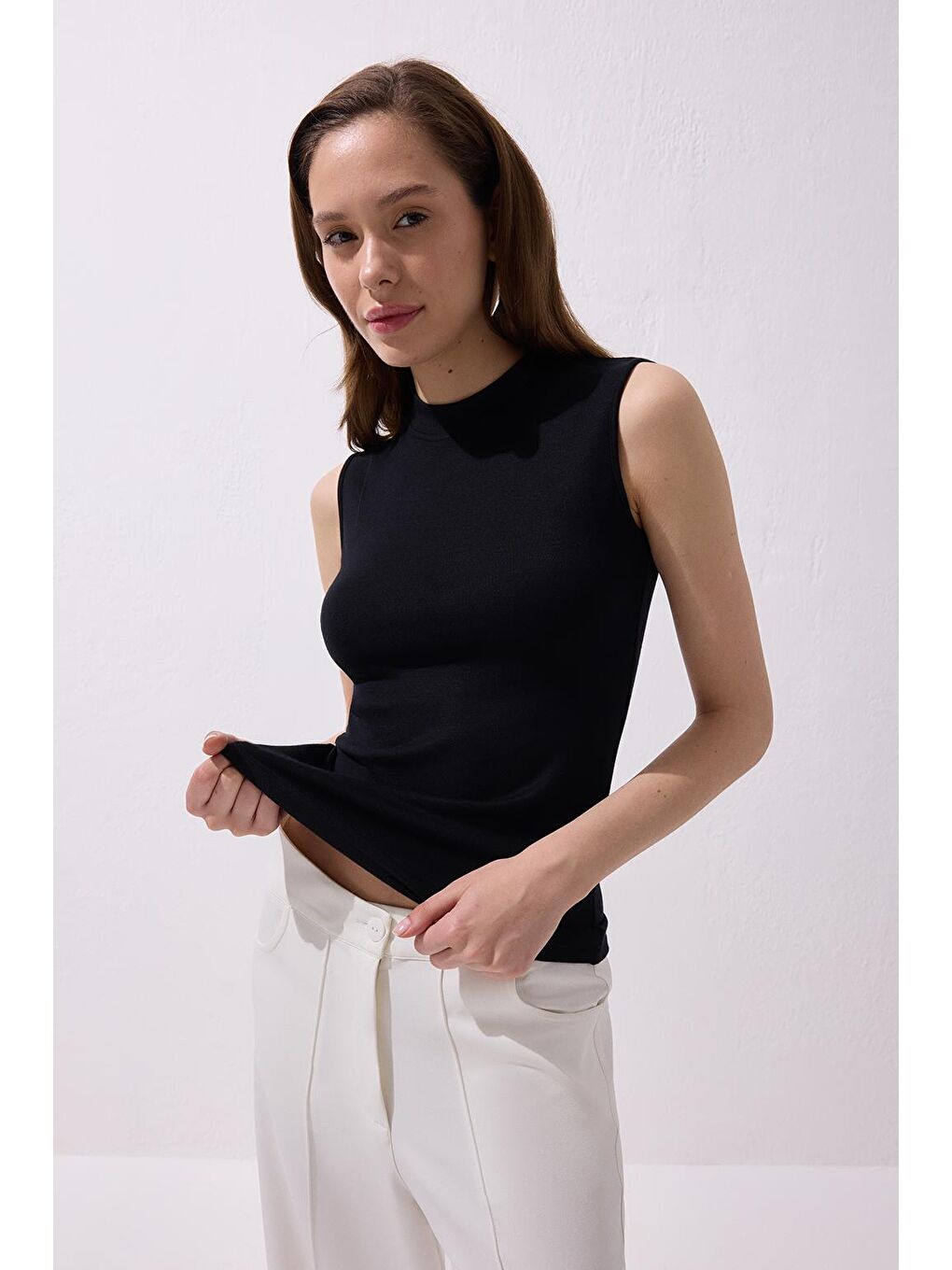 Sıfır Kol Elastanlı Pamuk Bady Siyah-1