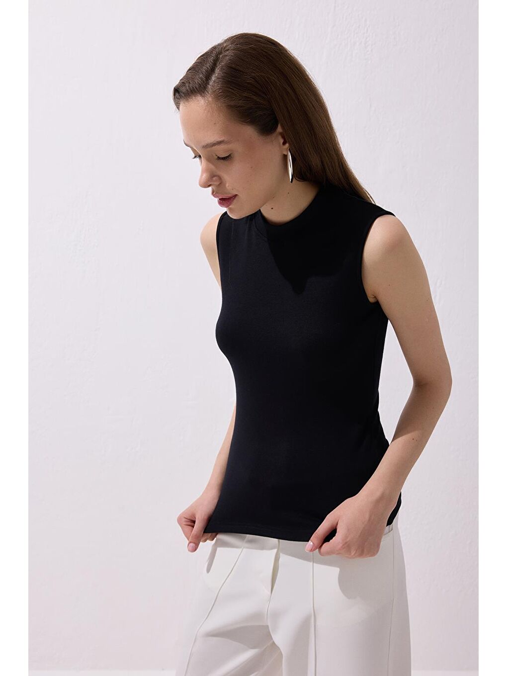 Sıfır Kol Elastanlı Pamuk Bady Siyah-3