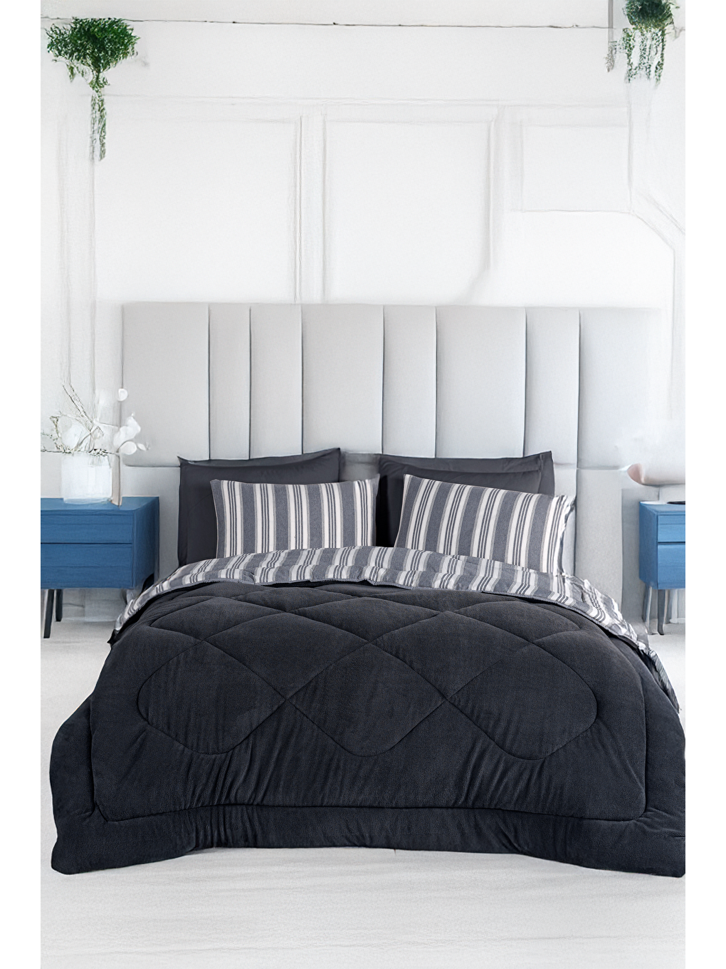 Wellsoft Yorgan Tek Kişilik Soft Line Antrasit