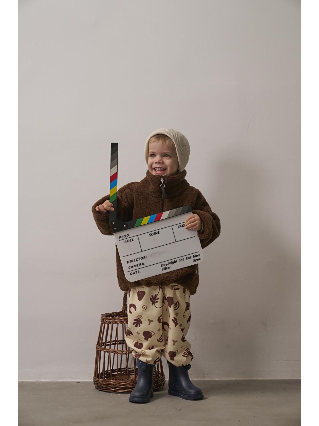 Kahverengi Acı Kahve Wellsoft Yarım Fermuar Çocuk Mont 1-6 Yaş-1