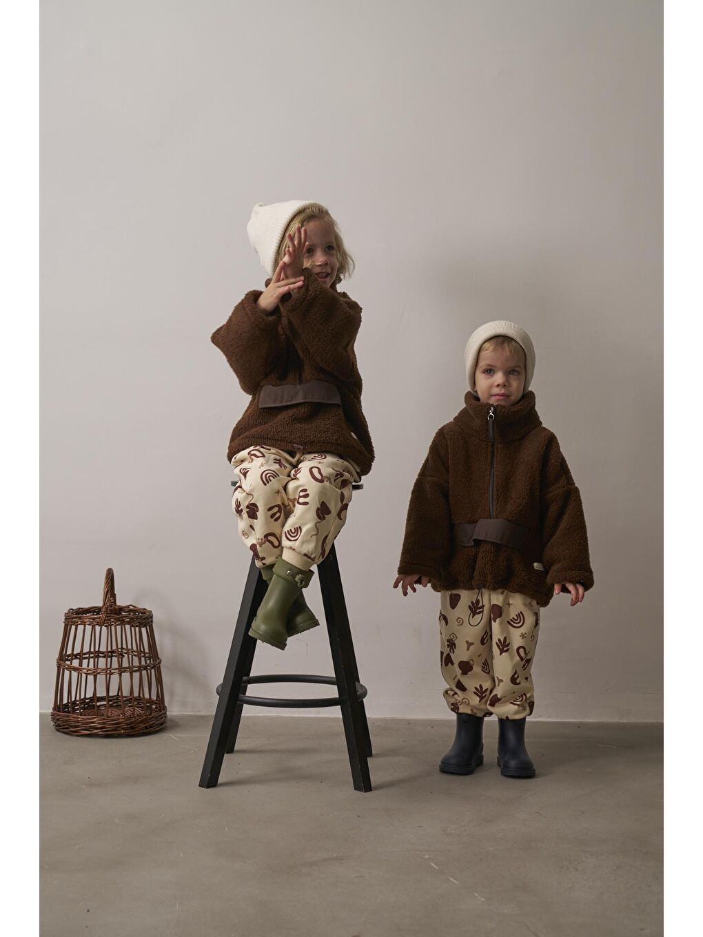 Kahverengi Acı Kahve Wellsoft Yarım Fermuar Çocuk Mont 1-6 Yaş-7