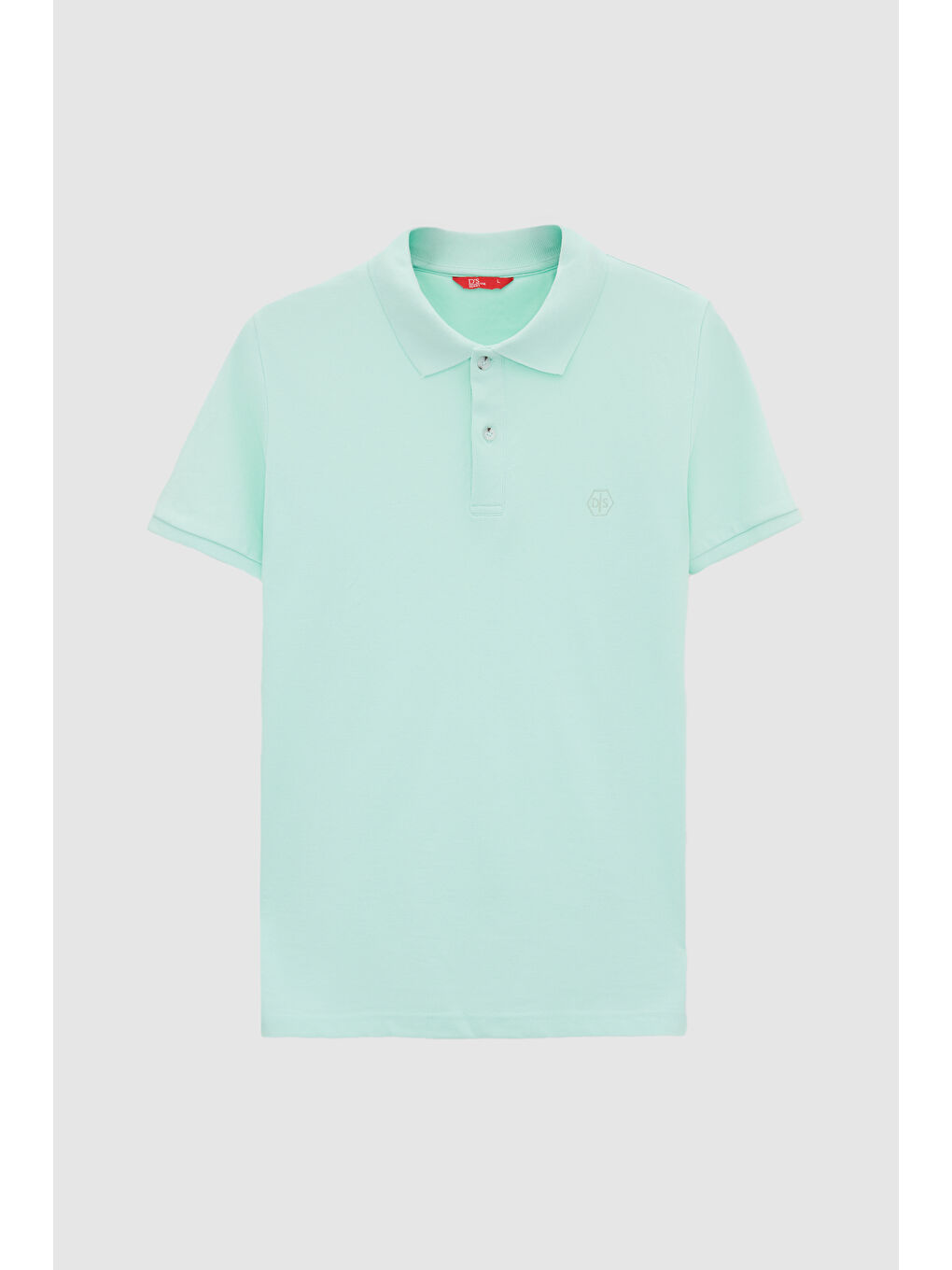 Yeşil Regular Fit Mint %100 Pamuklu Uzun Ömürlü Kıvrılmaz Polo Yaka Nakışlı Tişört-4