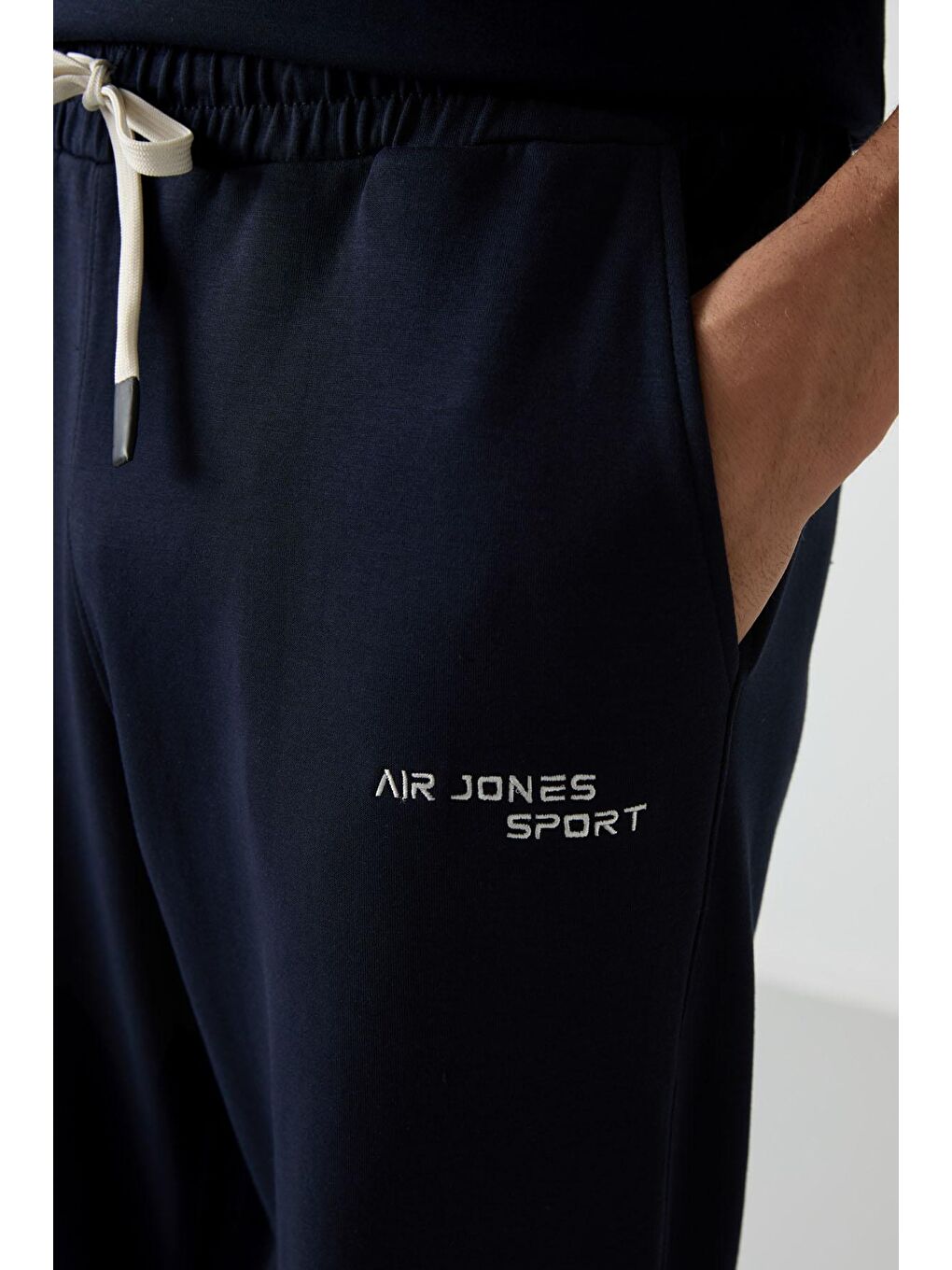 AIR JONES Lacivert Pamuklu Kalın Yumuşak Dokulu Oversize Fit Nakışlı Erkek Eşofman Takım - 85252 - 4