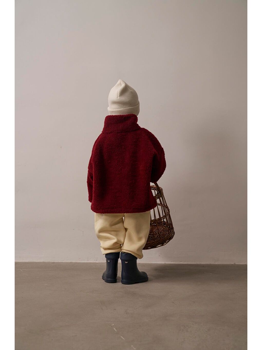 Bordo Wellsoft Yarım Fermuar Çocuk Mont 1-6 Yaş-9