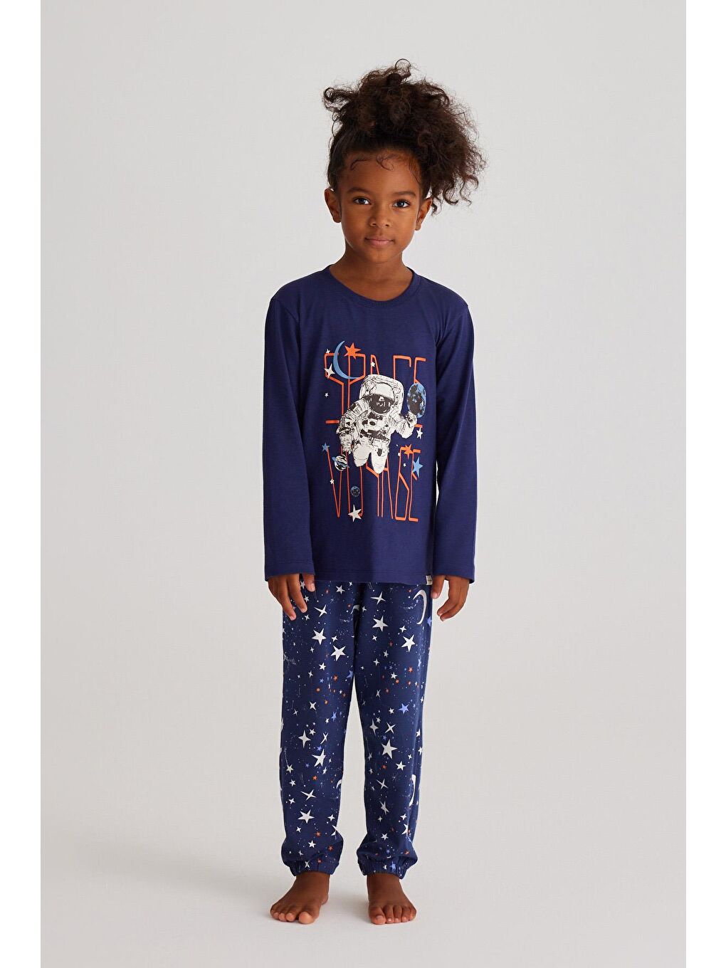 Space Kız Çocuk Pijama Takımı Lacivert