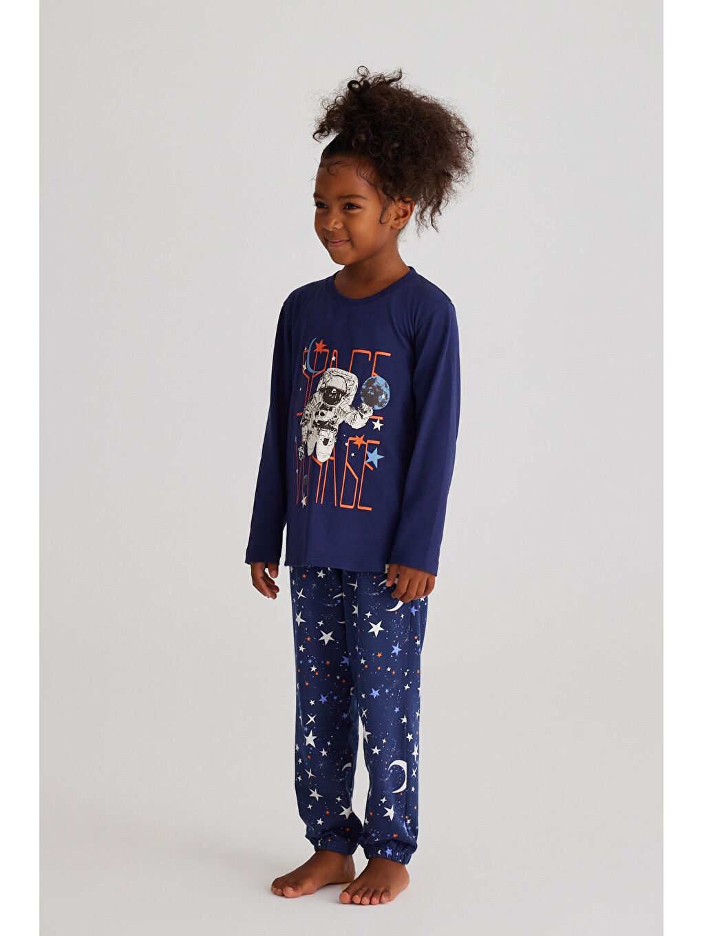 Space Kız Çocuk Pijama Takımı Lacivert-1