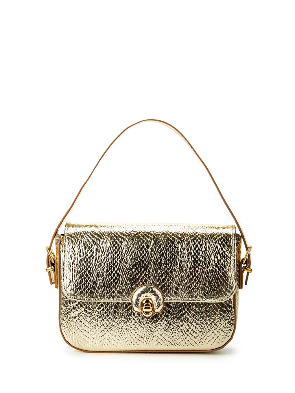 Sarı Uzun Askılı Camelia Kadın Çapraz Çanta Gold