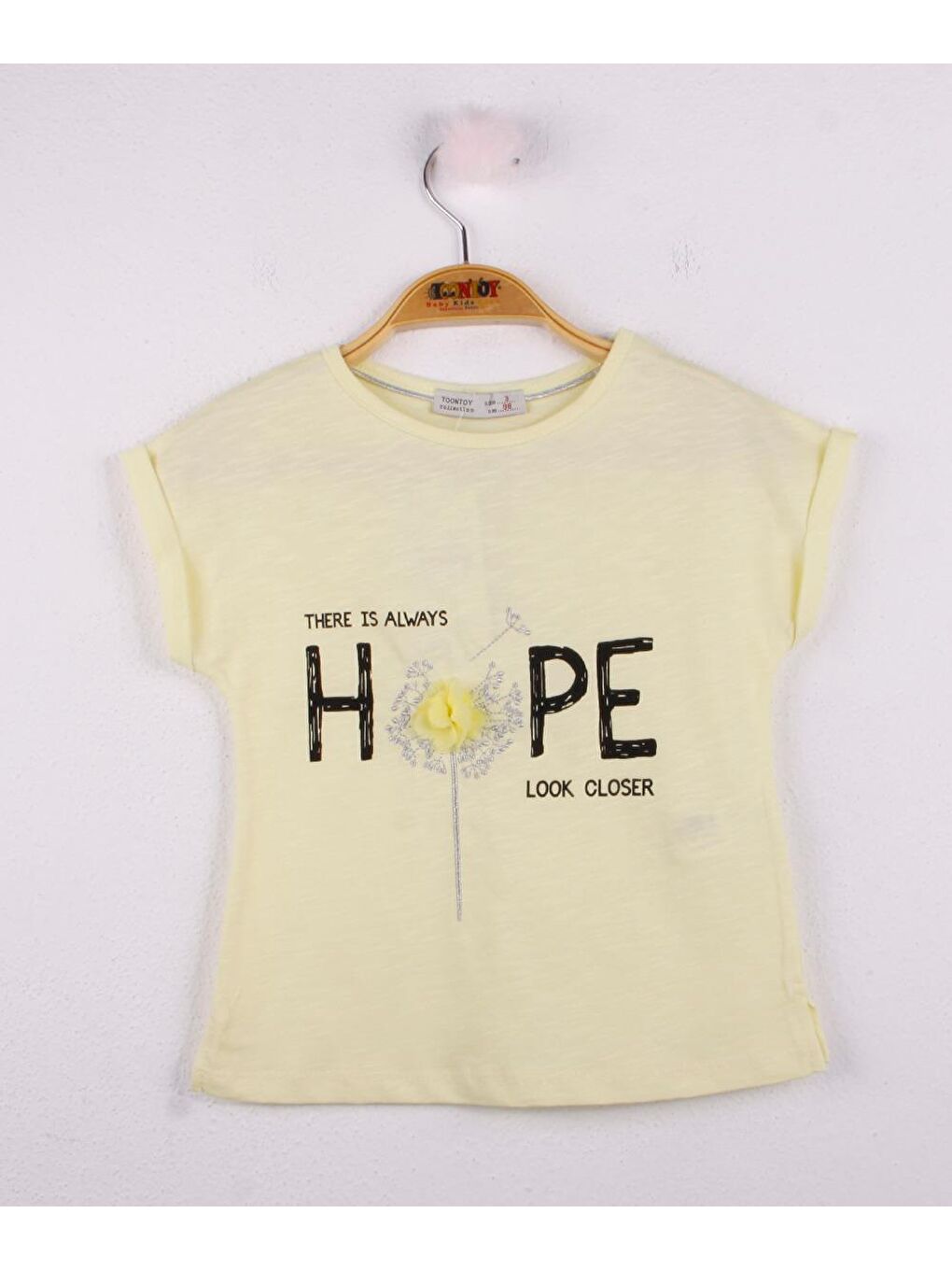 Toontoykids Sarı Kız Çocuk Hope Baskılı Tişört