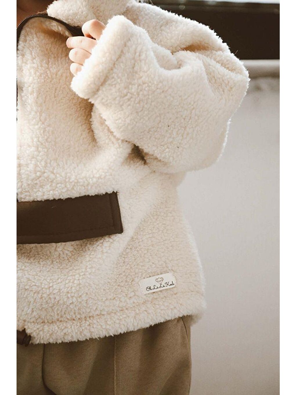 Bej Wellsoft Yarım Fermuar Çocuk Mont 1-6 Yaş-3