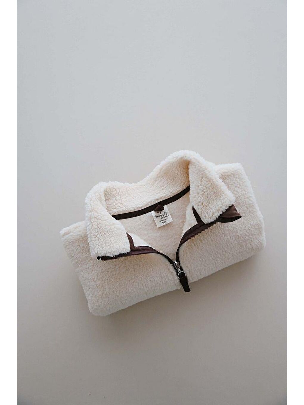 Bej Wellsoft Yarım Fermuar Çocuk Mont 1-6 Yaş-6