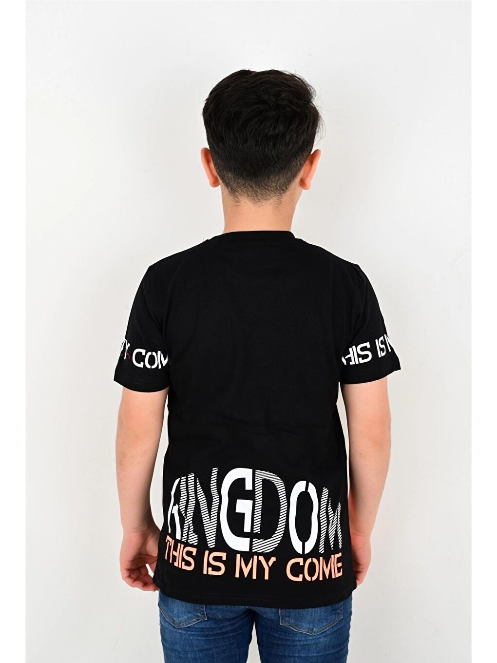 Siyah Come This Baskılı Tişört 6754-3