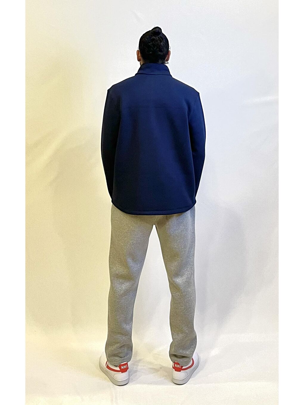 Lacivert Erkek Regular Fit İçi Polarlı 3 İplik Yarım Fermuarlı Sweatshirt spr24sw21-2