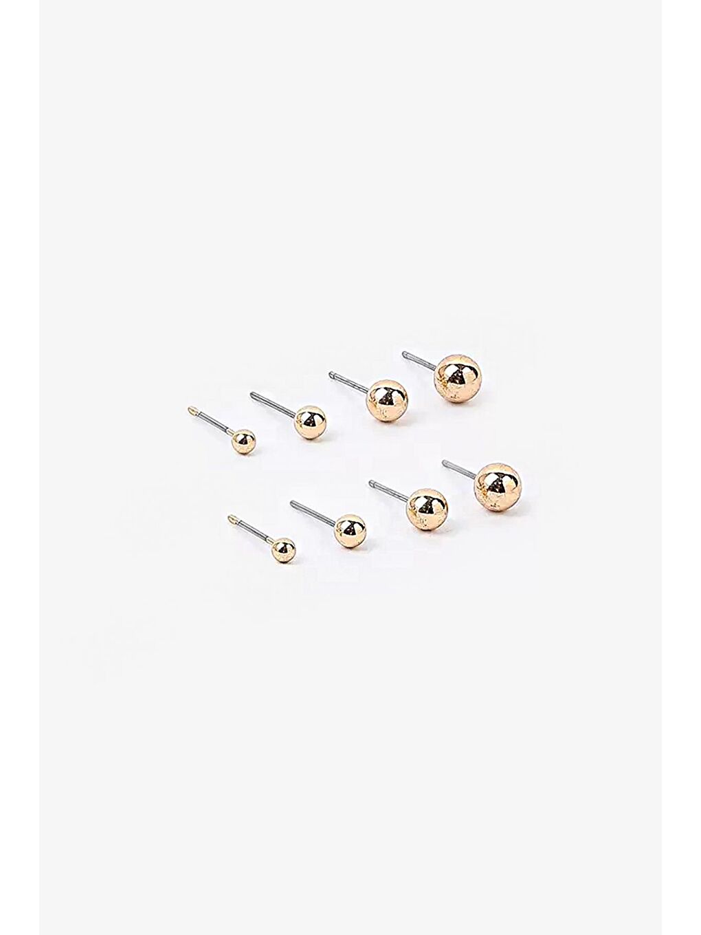 Sarı Paslanmaz çelik Anti Allerjik Top Çivi Unisex Küpe Seti 6'lı Paket