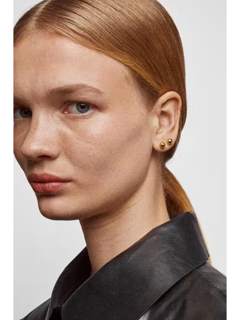 Sarı Paslanmaz çelik Anti Allerjik Top Çivi Unisex Küpe Seti 6'lı Paket-1