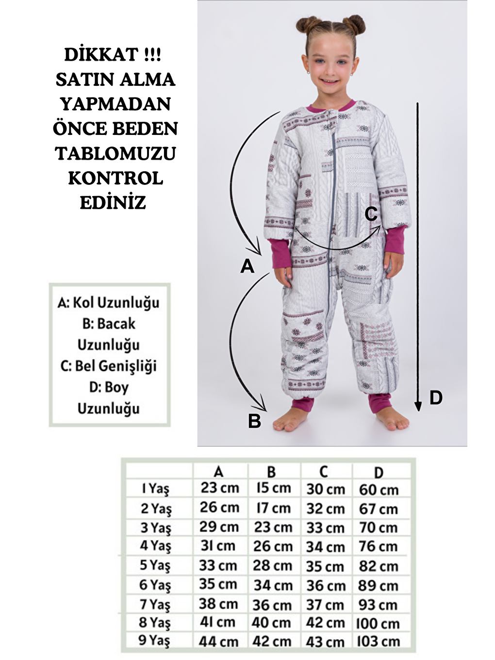 Cantoy Gri-Mor Kız Erkek Çocuk Kalın Elyaf Dolgulu Premium Kalite 2.5 Tog Desenli Uyku Tulumu - 5