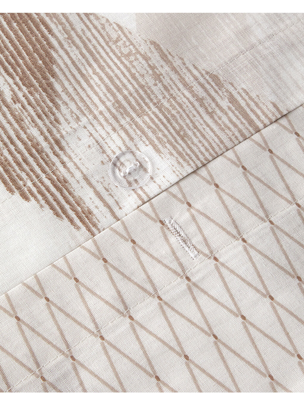 Modern Argyle Pamuklu Ranforce Çift Kişilik Nevresim Takımı 200x220 cm Bej-5