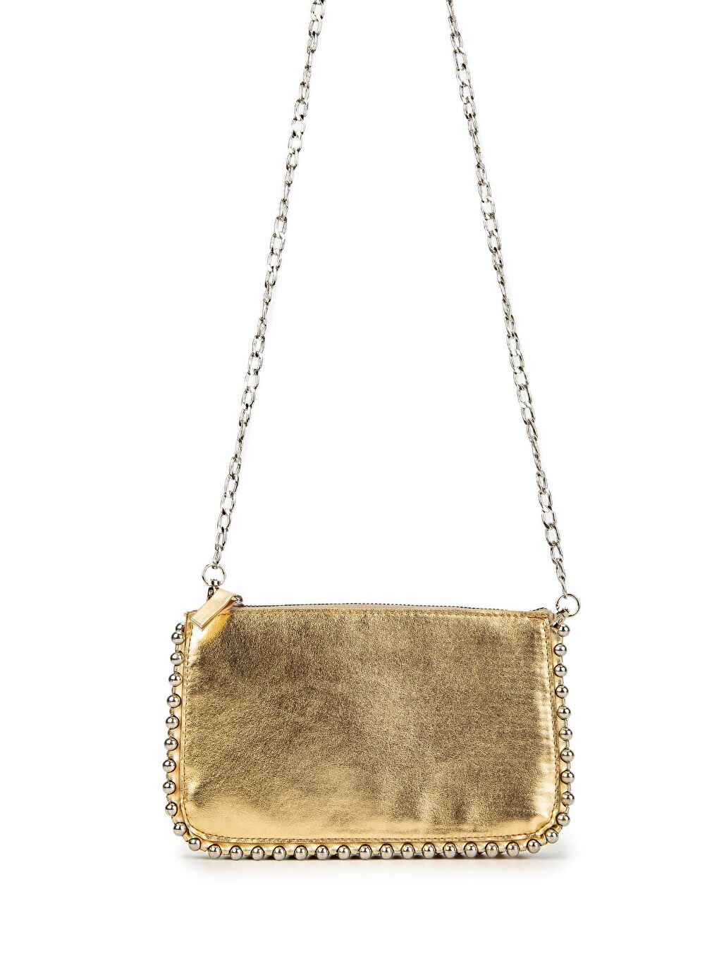 Minebag Altın Metal Boncuklu Anya Clutch Kadın Çapraz Çanta Gold - 3