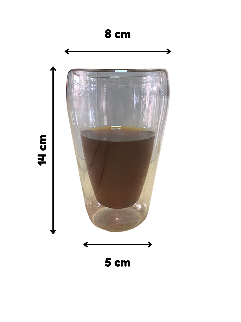 Kitchen Design Lab Şeffaf Çift Cidarlı Uzun 400 ml Meşrubat Bardak 6 Adet - 2