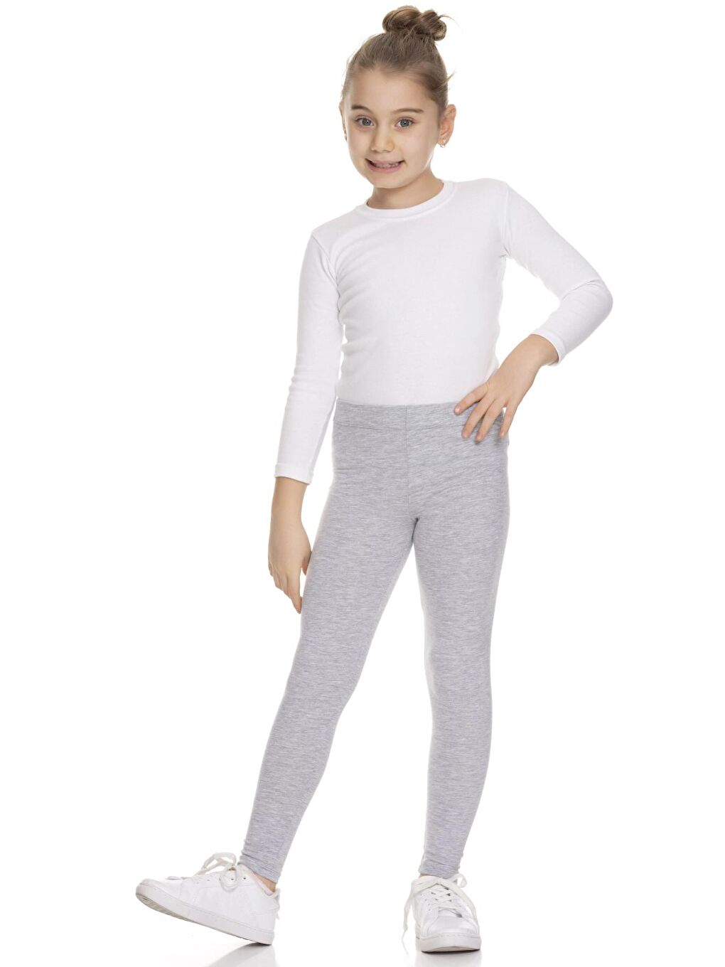 Gri Basıc Baskısız Tayt 66906