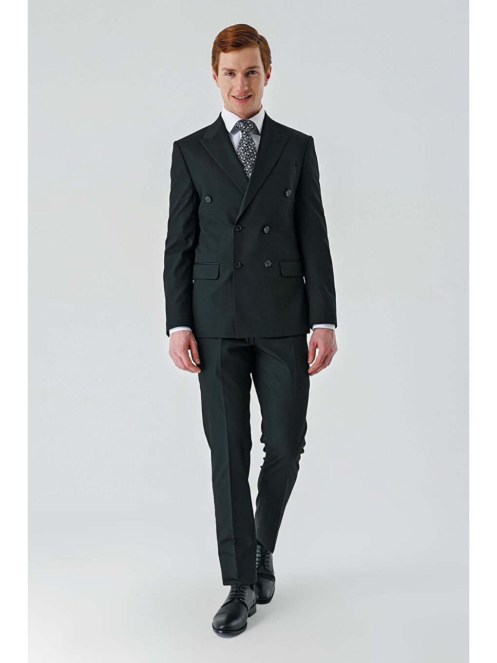 Siyah Bez Ayağı Kılıç Yaka Tam Astar Esnek 6 Drop Slim Fit Classic Takım Elbise 1001245172-2