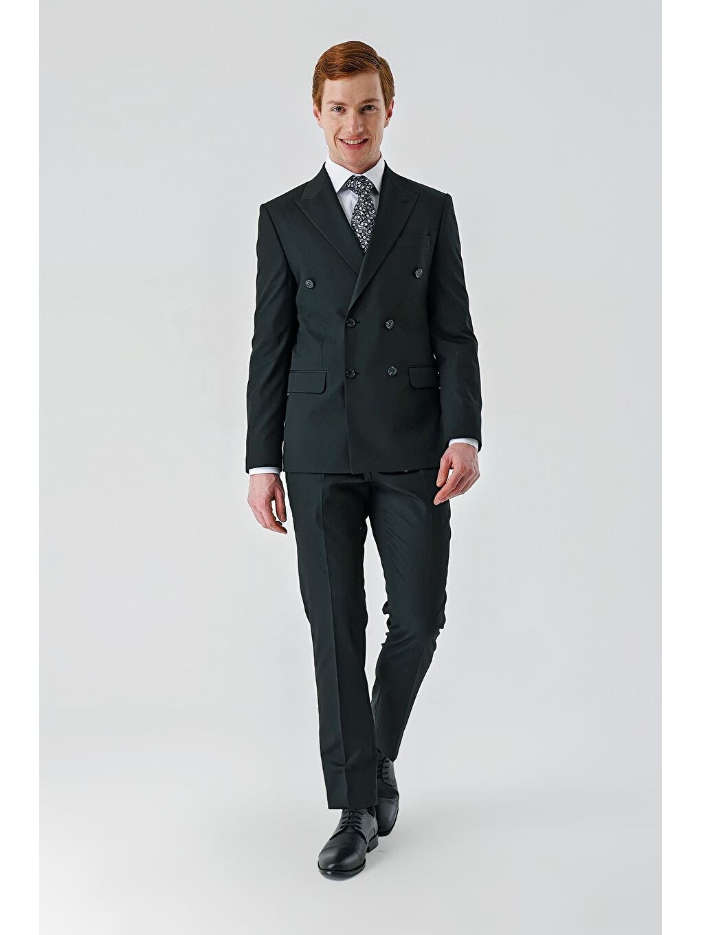 Siyah Bez Ayağı Kılıç Yaka Tam Astar Esnek 6 Drop Slim Fit Classic Takım Elbise 1001245172-4