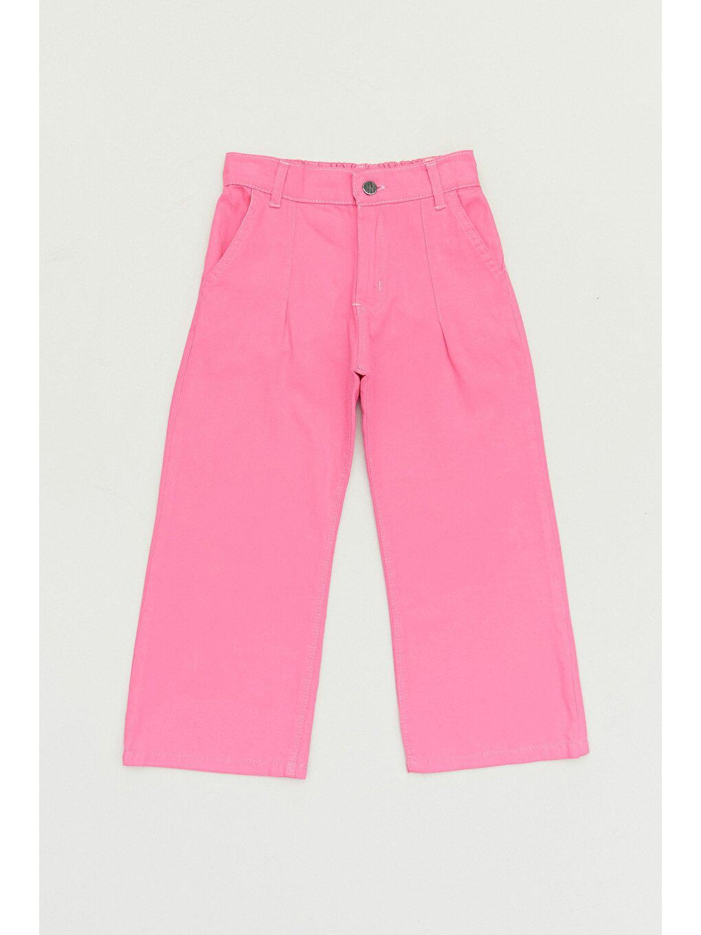 Pembe Beli Lastikli Kız Çocuk Palazzo Pantolon