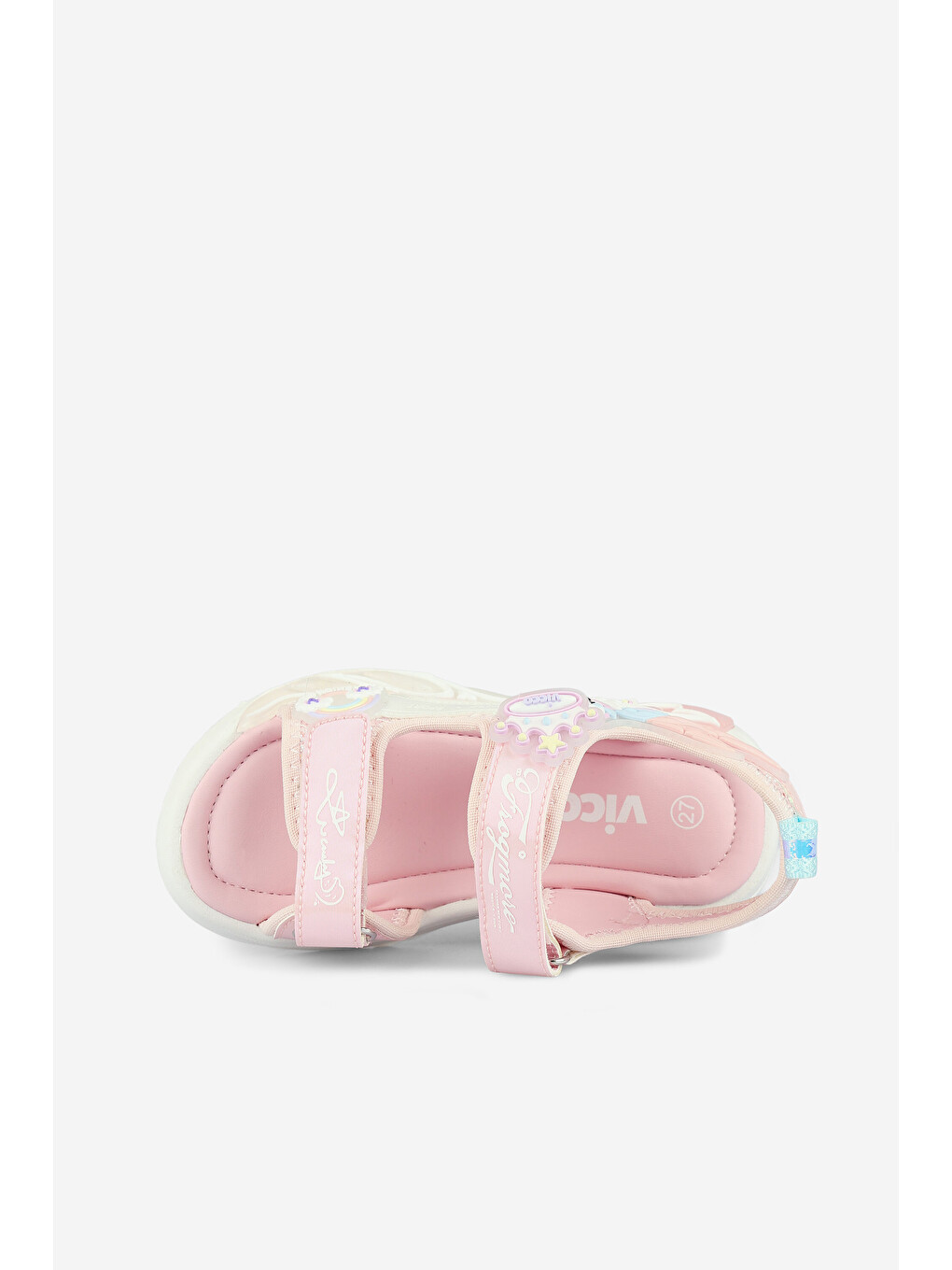 Pembe Alra Işıklı Kız Okul Öncesi Pudra Sandalet-4