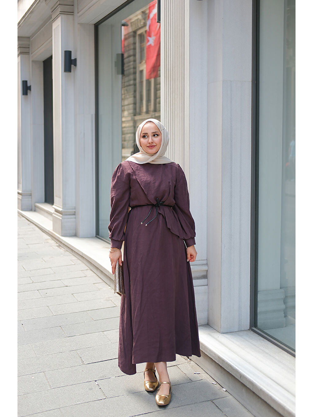 Kadın Cosı Elbise Mürdüm-1