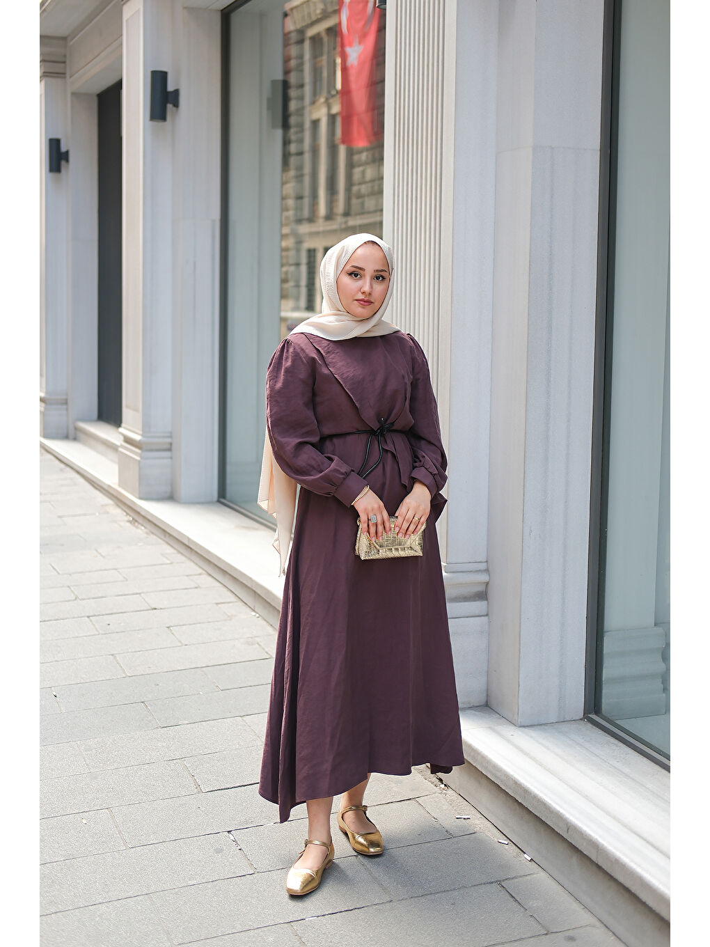 Kadın Cosı Elbise Mürdüm-3