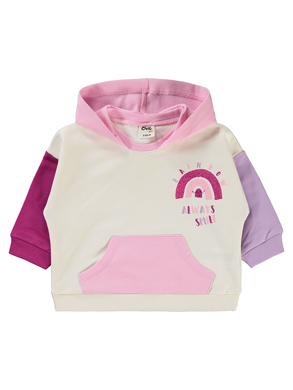 Civil Pembe Kız Bebek Sweatshirt 6-18 Ay Pembe