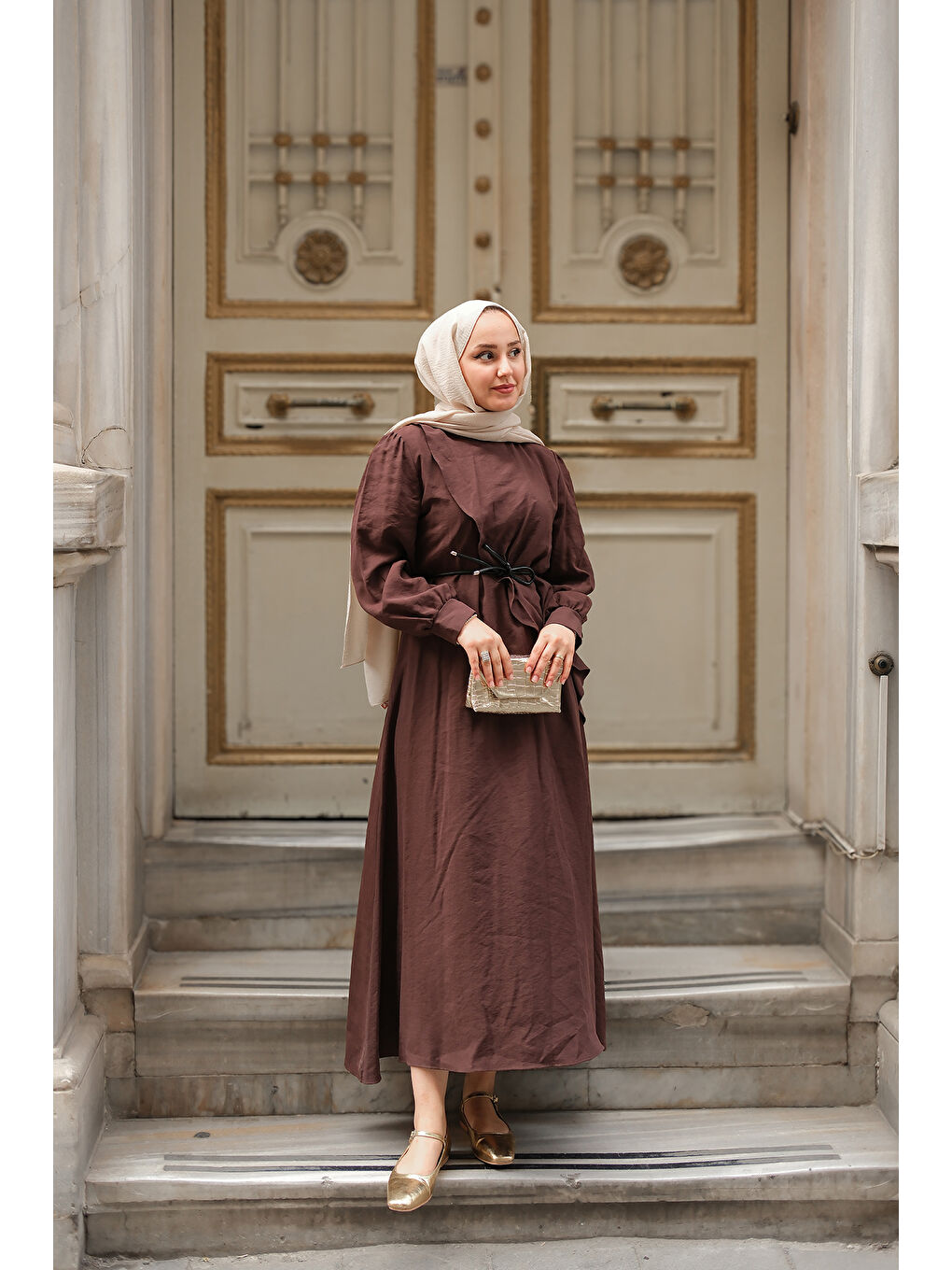 Kadın Cosı Elbise Kahverengi-1