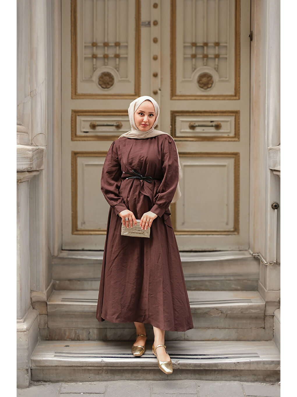 Kadın Cosı Elbise Kahverengi-3