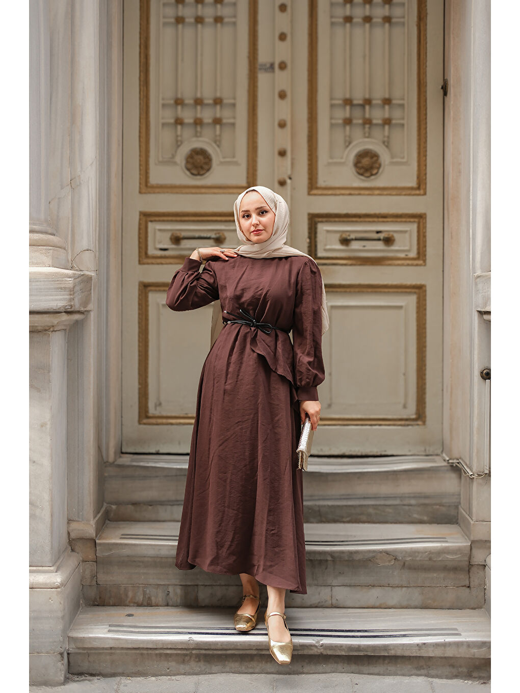 Kadın Cosı Elbise Kahverengi-4