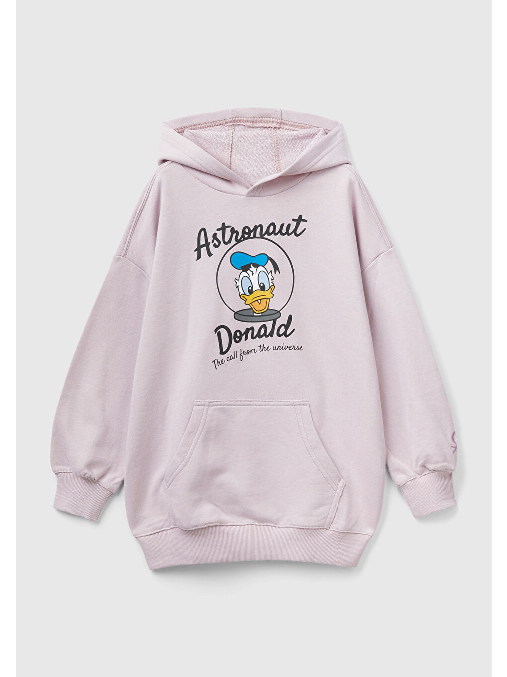 Pembe Erkek Çocuk Gül Kurusu Karakter Baskılı Önü Cepli Sweatshirt