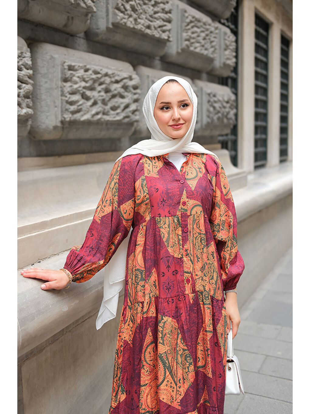 Kadın Pilea Luna Gipeli Elbise Bordo-4