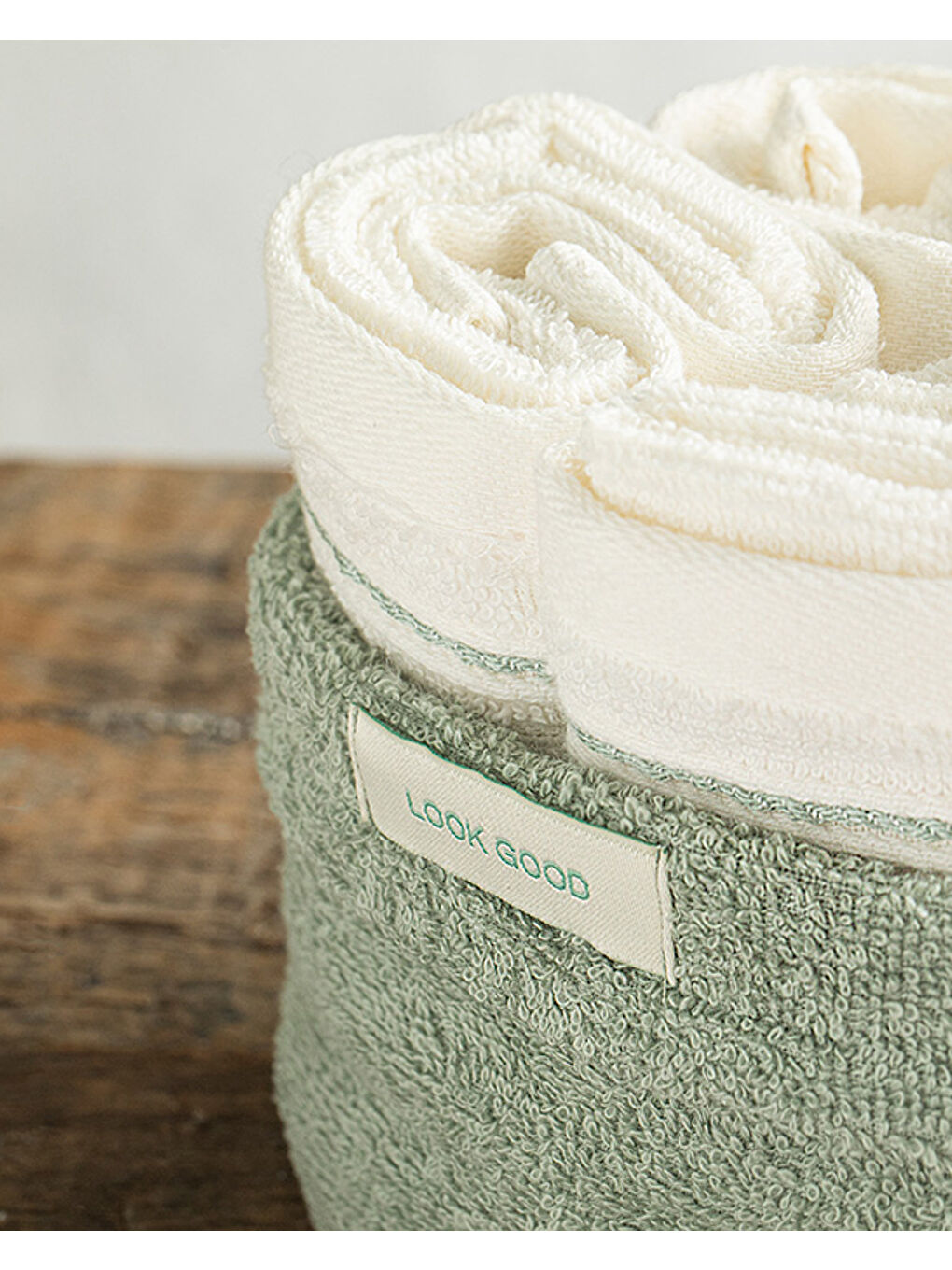 Mor Quadro Pamuklu 4'lü Havlu Seti 30x40 cm Su Yeşili-Ekru-2