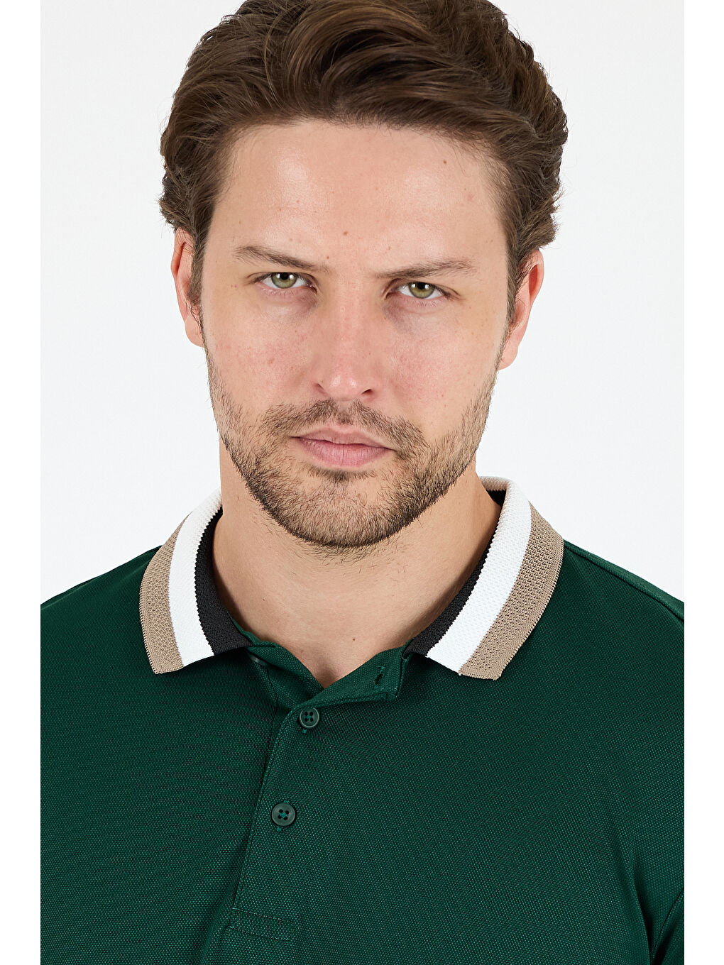 Yeşil Erkek Amerikan Stil Polo Yaka Tişört , Yazlık Spor Tişört 5030-3