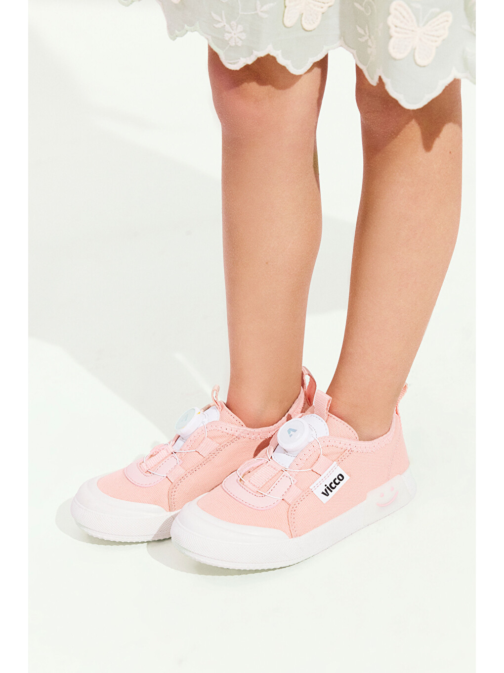 Pembe Sörf Işıklı Kız Bebek Pudra Sneaker