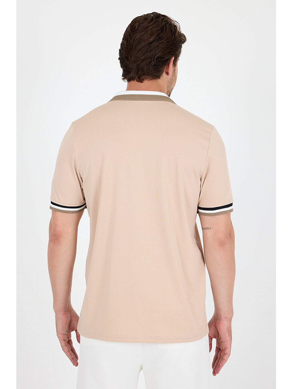 Pembe Erkek Amerikan Stil Polo Yaka Tişört , Yazlık Spor Tişört 5030-4