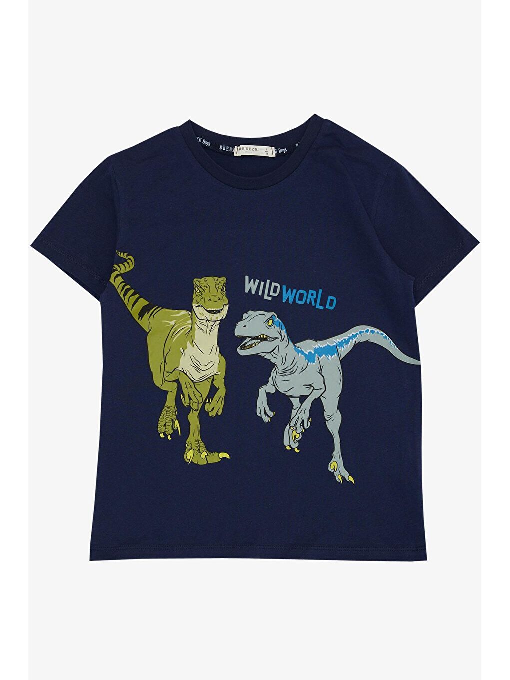 Erkek Çocuk Tişört Dinozor Baskılı Lacivert (9-10 Yaş)