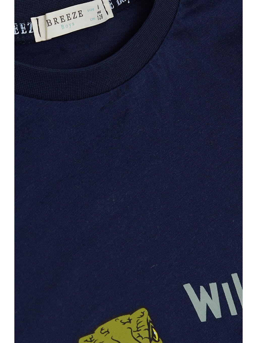 Erkek Çocuk Tişört Dinozor Baskılı Lacivert (9-10 Yaş)-2