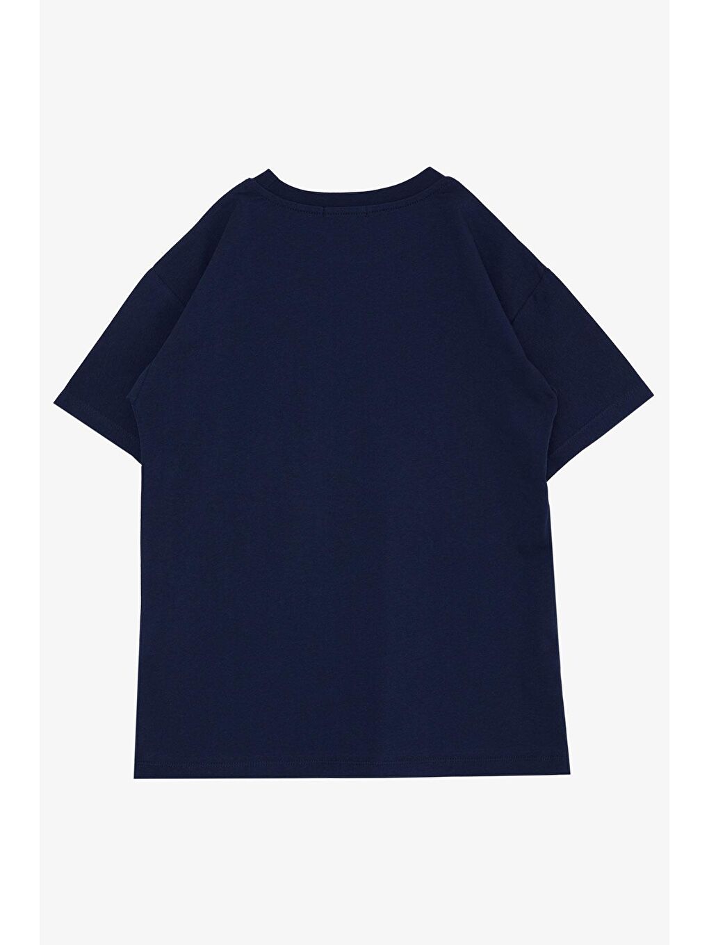 Erkek Çocuk Tişört Cepli Yazı Baskılı Lacivert (9-12 Yaş)-1