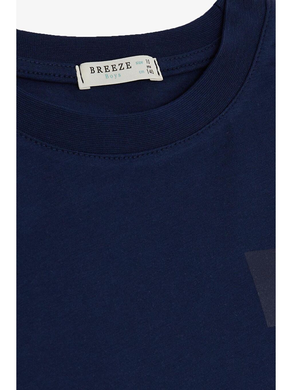 Erkek Çocuk Tişört Cepli Yazı Baskılı Lacivert (9-12 Yaş)-2